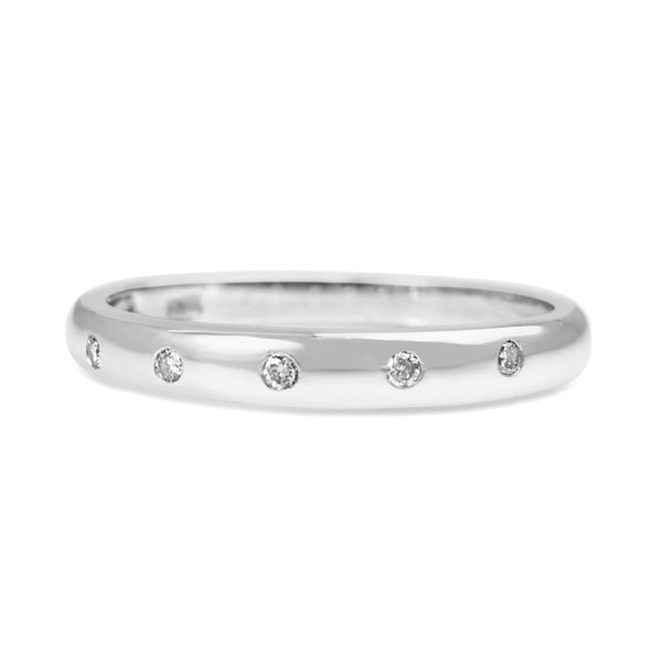 9ct White Gold Diamond Set Band