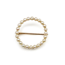 14ct Yellow Gold Seed Pearl Wreath Brooch