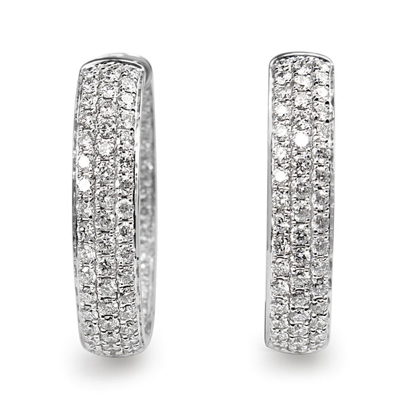 Pave diamond sale hoop earrings