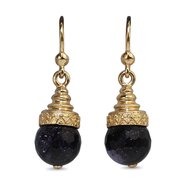 9ct Yellow Gold Goldstone Earrings