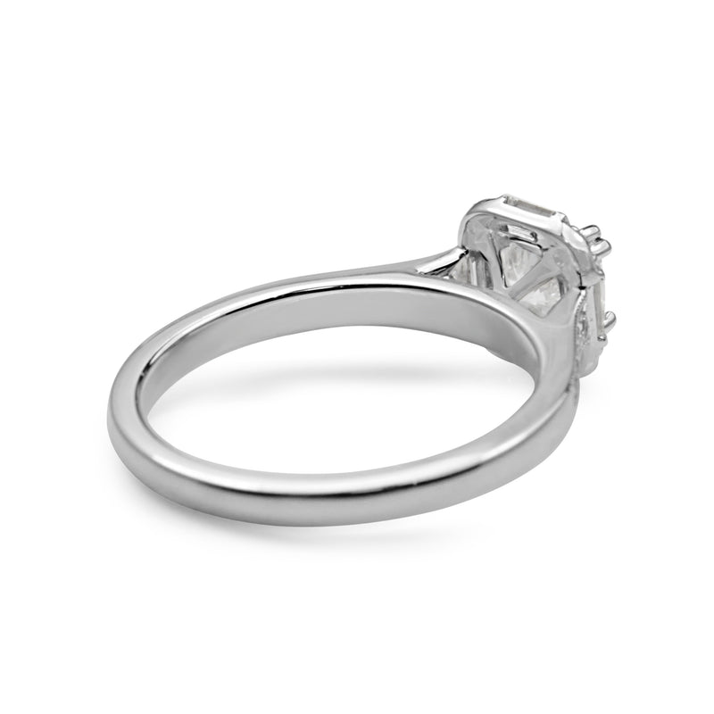 18ct White Gold Cushion Diamond Halo Ring
