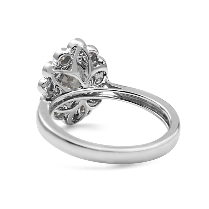 18ct White Gold Marquise Halo Diamond Ring