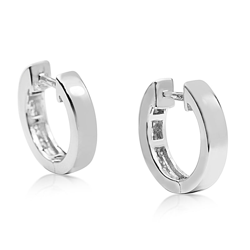 9ct White Gold Channel Set Diamond Hoop Earrings