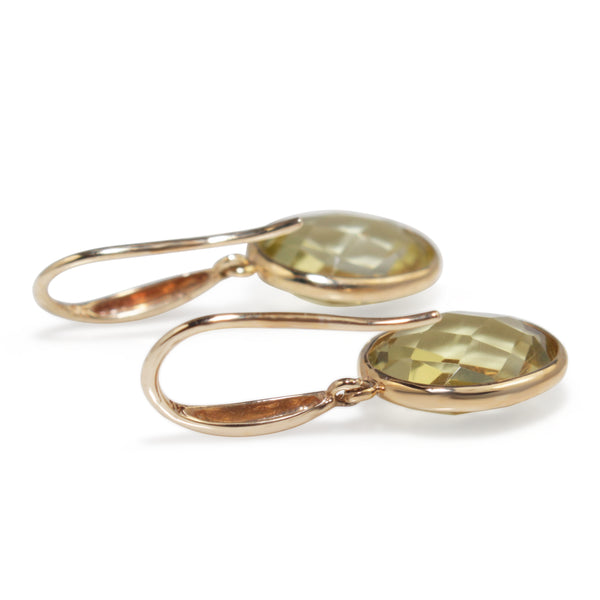 9ct Yellow Gold Faceted Quartz Earrings