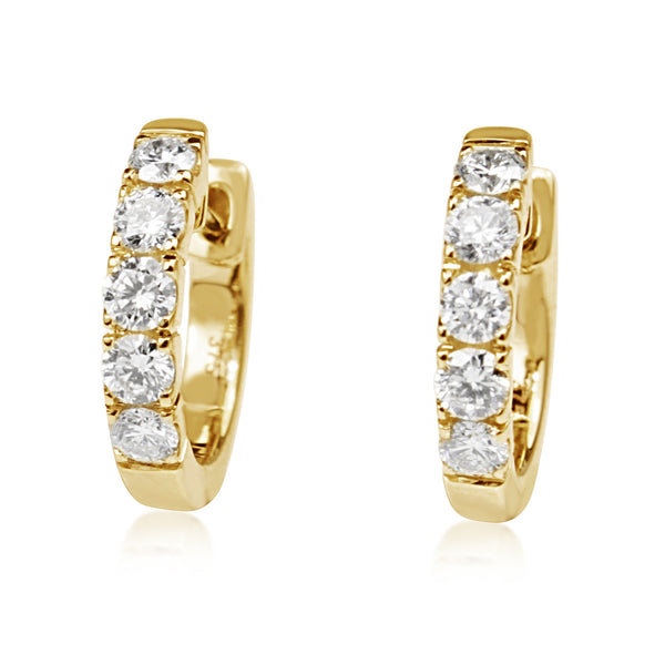 9ct Yellow Gold Diamond Hoop Earrings