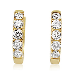 9ct Yellow Gold Diamond Hoop Earrings