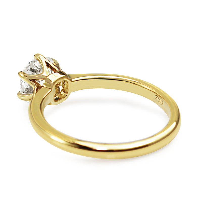 18ct Yellow Gold Old Mine Cut Diamond Solitaire Ring