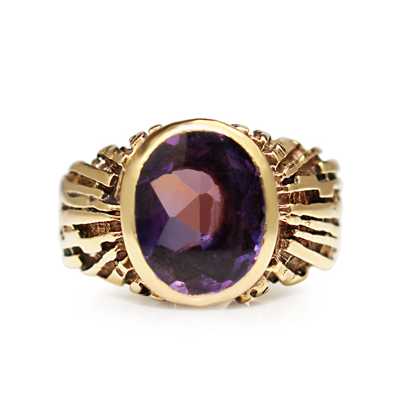 9ct Yellow Gold Amethyst Ring