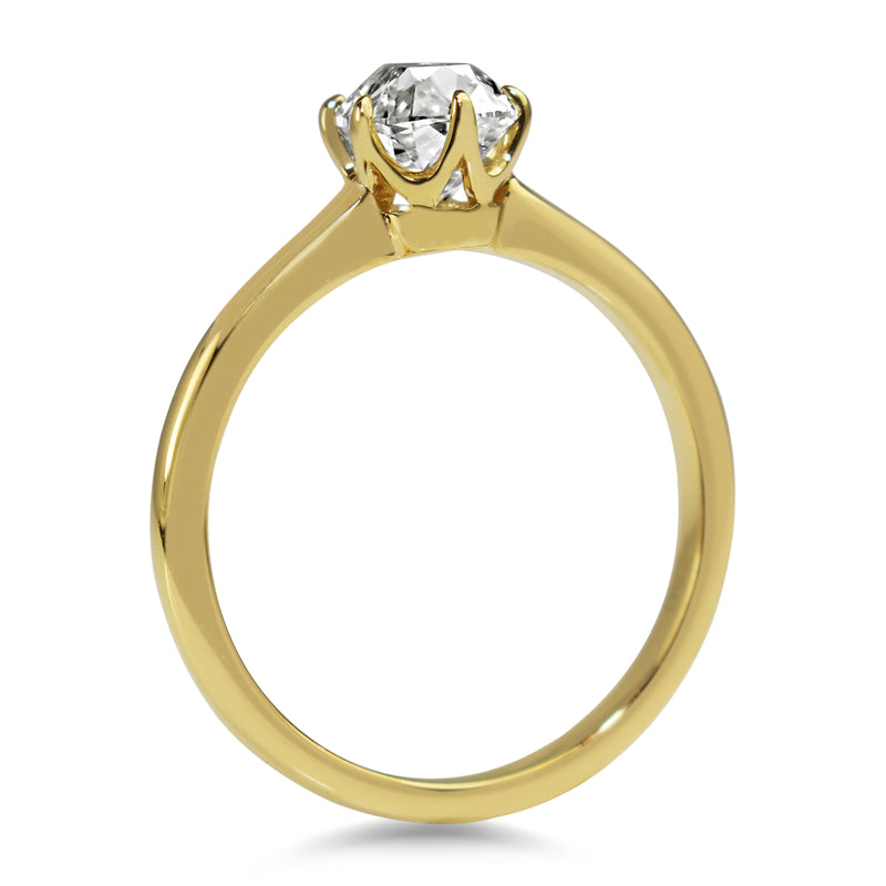 18ct Yellow Gold Old Mine Cut Diamond Solitaire Ring