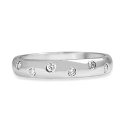 18ct White Gold Diamond Band