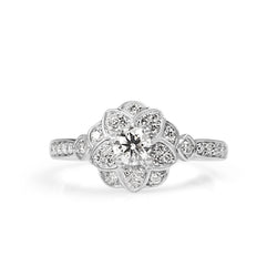 9ct White Gold Flower Style Diamond Cluster Ring