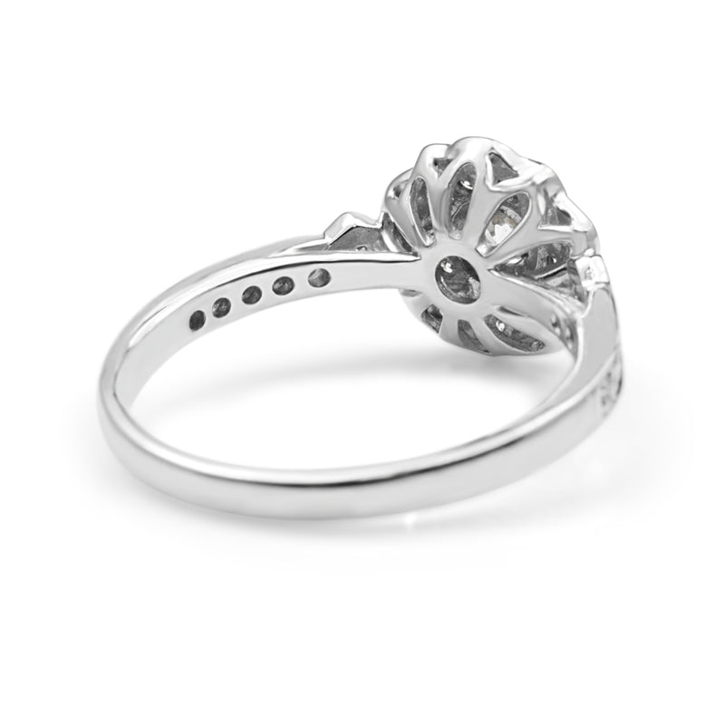 9ct White Gold Flower Style Diamond Cluster Ring