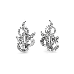 Palladium Single Cut Diamond Vintage Earrings