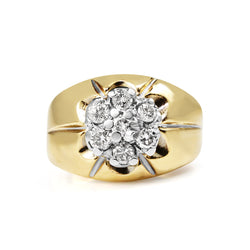 14ct Yellow and White Gold Cluster Ring