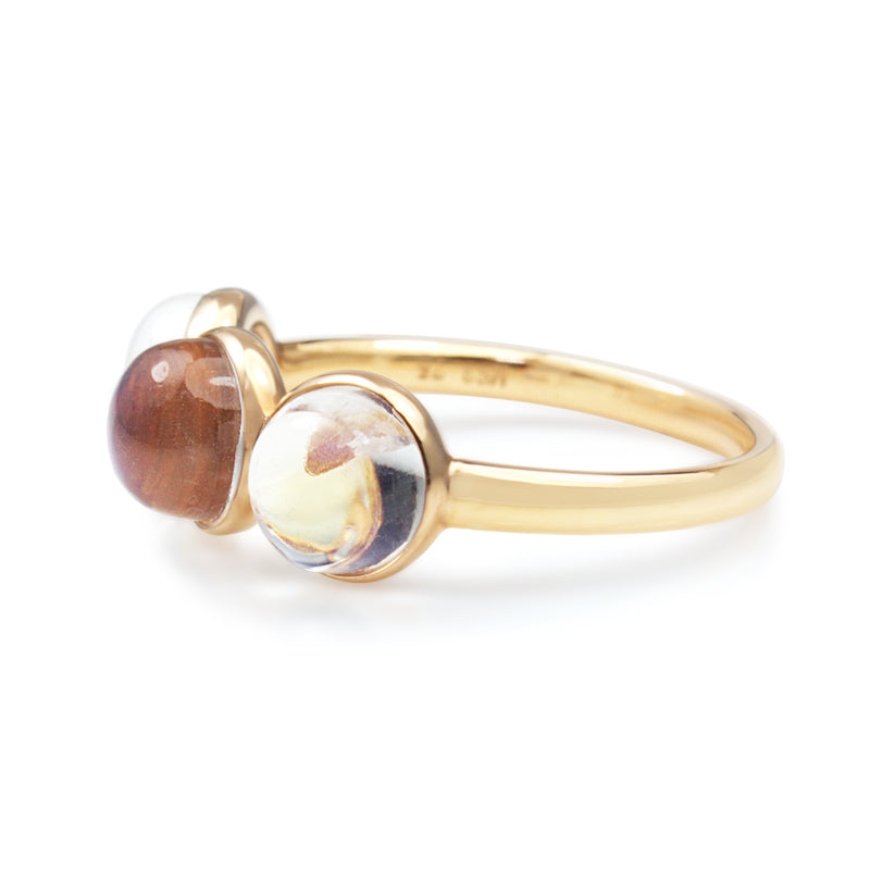 18ct Rose Gold 3 Stone Moonstone Ring