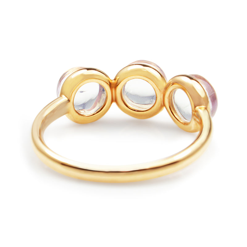 18ct Rose Gold 3 Stone Moonstone Ring