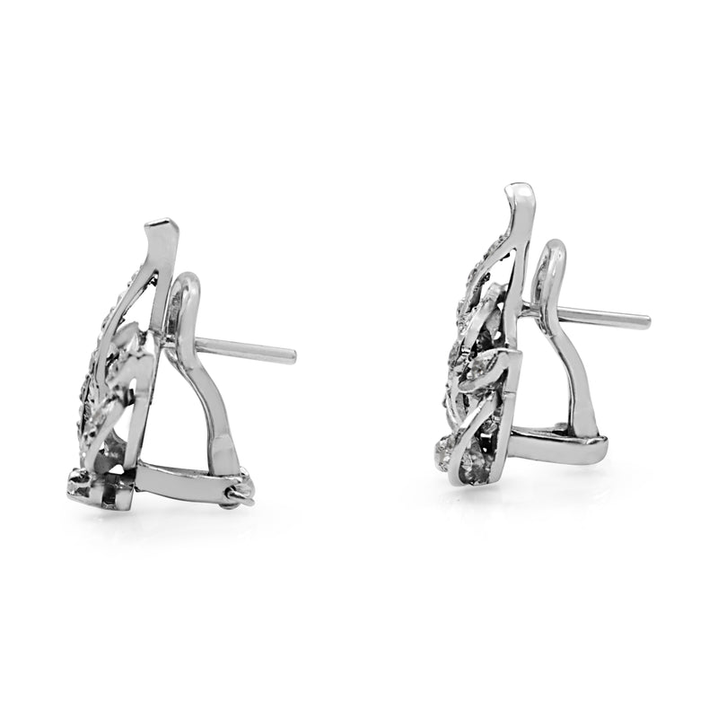 Palladium Single Cut Diamond Vintage Earrings