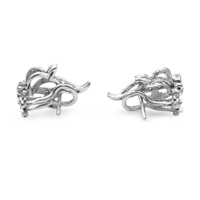 Palladium Single Cut Diamond Vintage Earrings