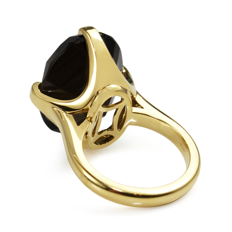 18ct Yellow Gold Smokey Quartz Solitaire Ring