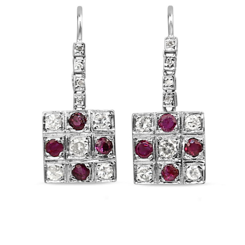 1920's Antique Ruby Earrings with Diamond Halo Platinum | Vintage jewelry  1920, Fine jewellery earrings, Vintage jewelry