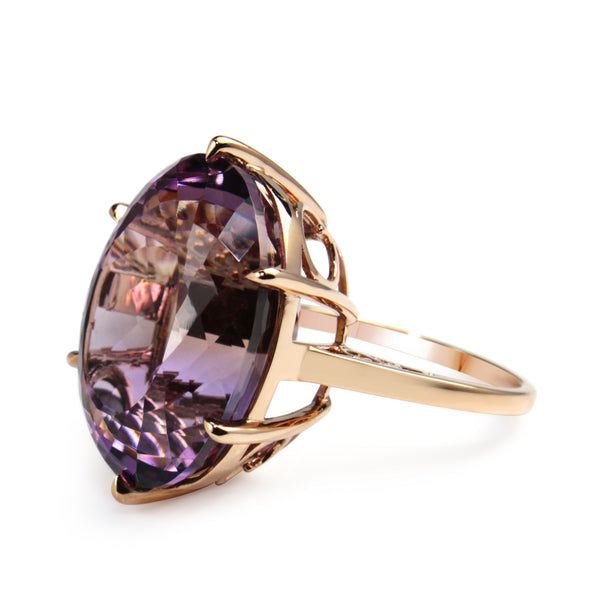 18ct Rose Gold 27ct Amethyst Solitaire Ring