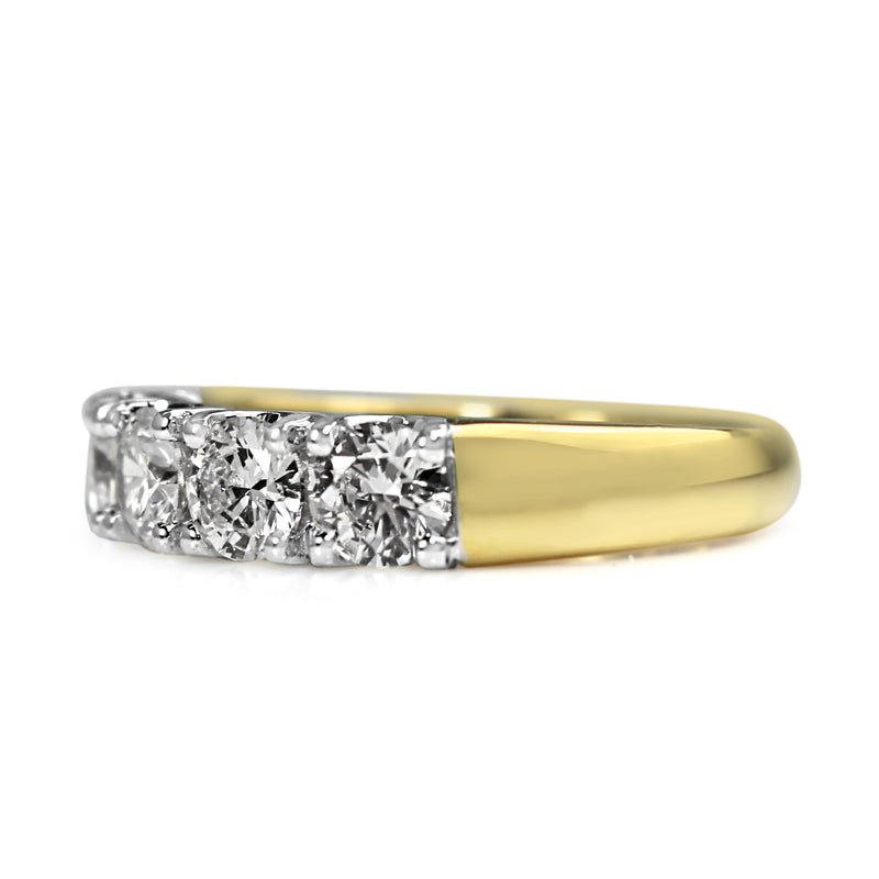 18ct Yellow and White Gold 4 Stone Diamond Ring