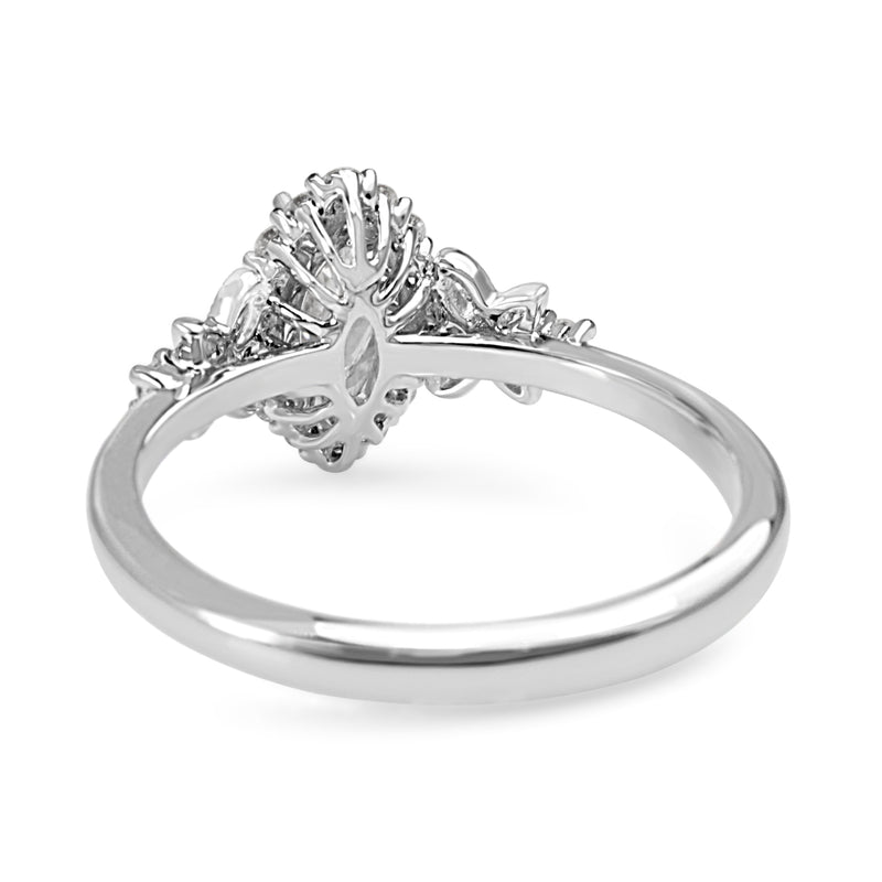 18ct White Gold Diamond Marquise Halo Butterfly Ring