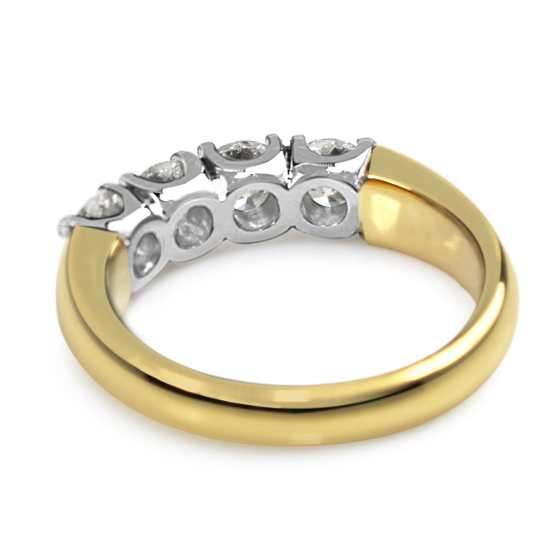 18ct Yellow and White Gold 4 Stone Diamond Ring