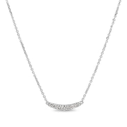 14ct White Gold Diamond Curve Necklace