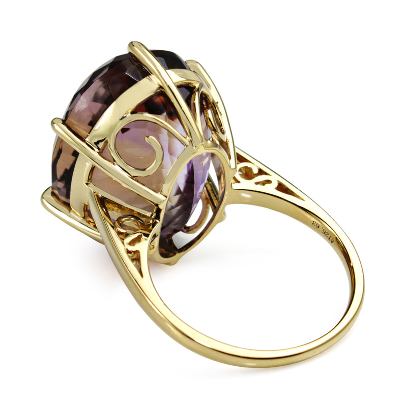18ct Yellow Gold 26ct Ametrine Solitaire Ring