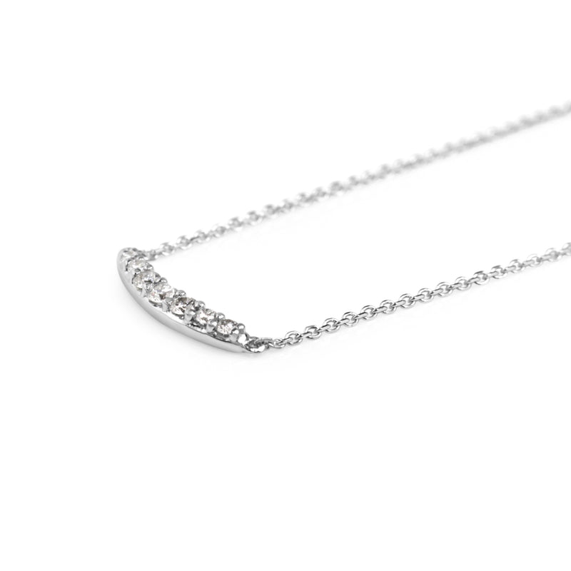 14ct White Gold Diamond Curve Necklace