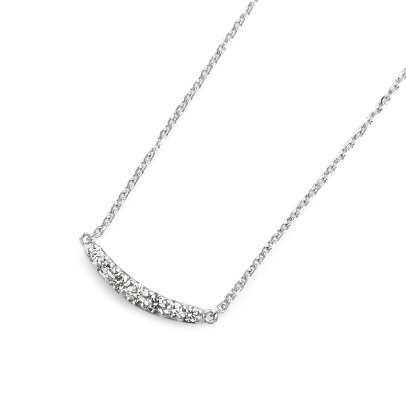 14ct White Gold Diamond Curve Necklace