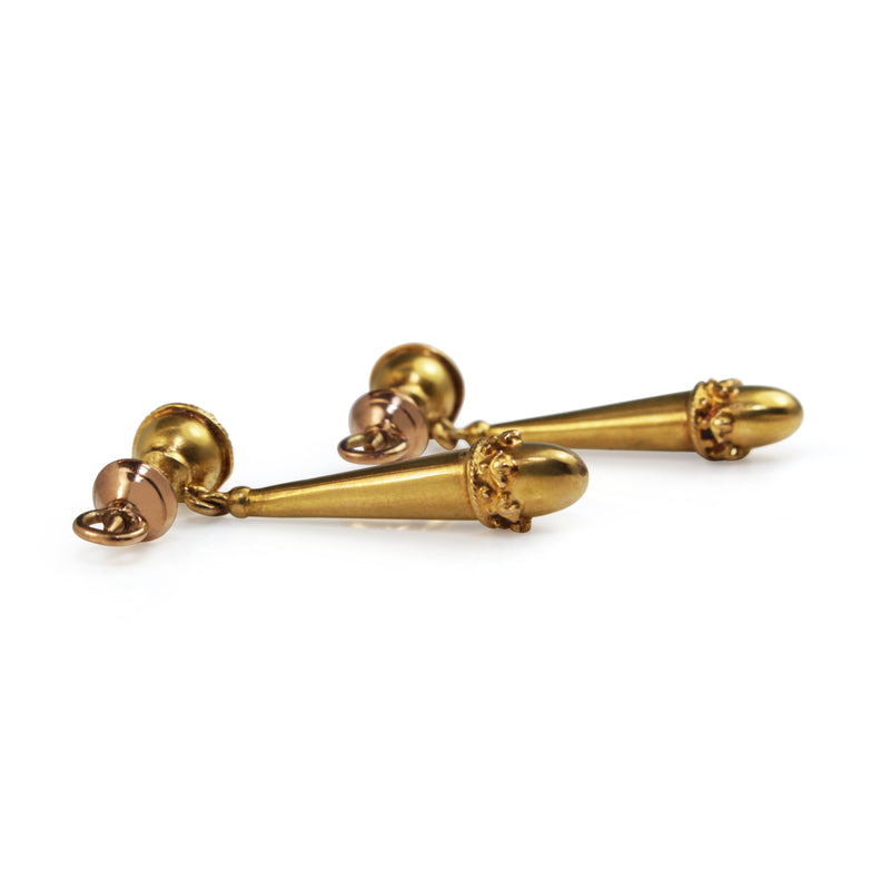 15ct Yellow Gold Antique Baton Style Earrings