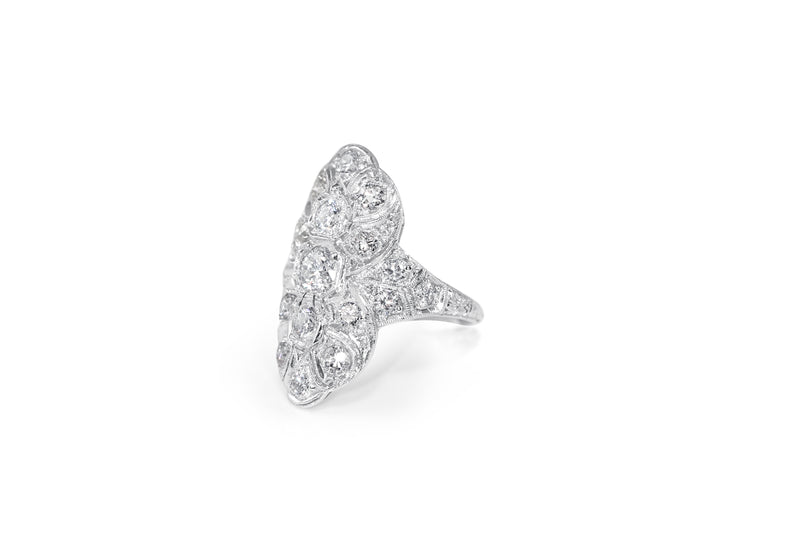 Platinum Art Deco Old Cut Diamond Ring