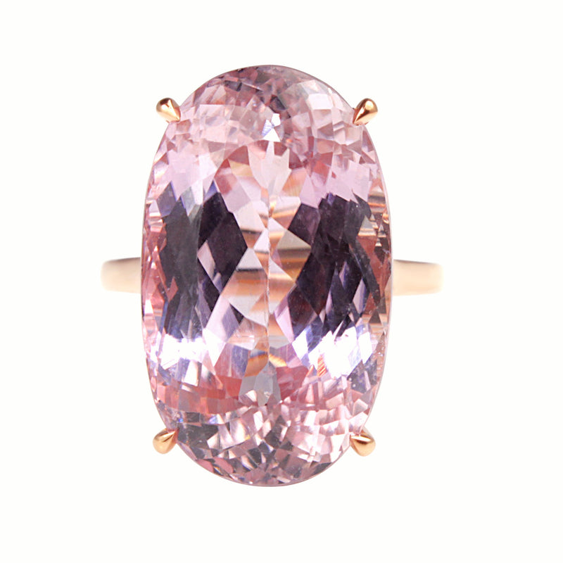 18ct Rose Gold 29ct Kunzite Solitaire Ring