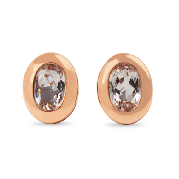9ct Rose Gold Morganite Stud Earrings