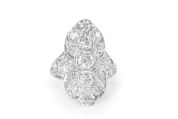Platinum Art Deco Old Cut Diamond Ring