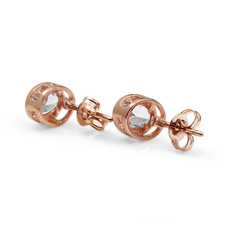 9ct Rose Gold Morganite Stud Earrings