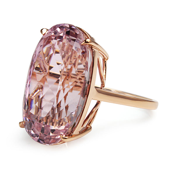 18ct Rose Gold 29ct Kunzite Solitaire Ring