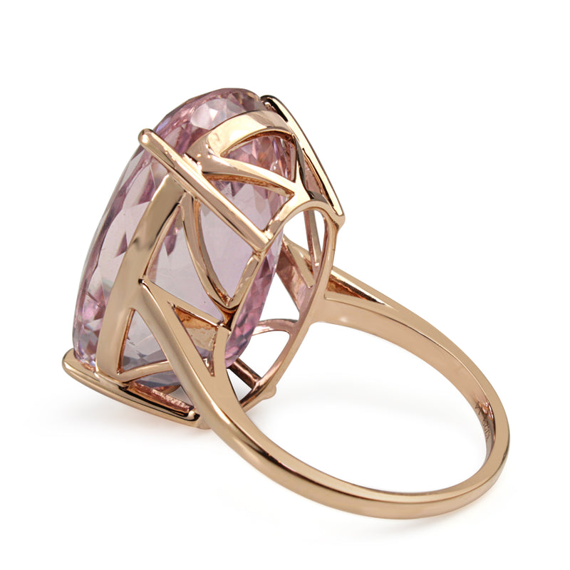 18ct Rose Gold 29ct Kunzite Solitaire Ring