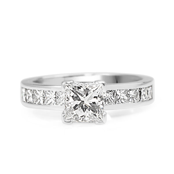 18ct White Gold Princess Cut Diamond Solitaire Ring