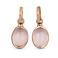 9ct Rose Gold Rose Quartz Drop Earrings