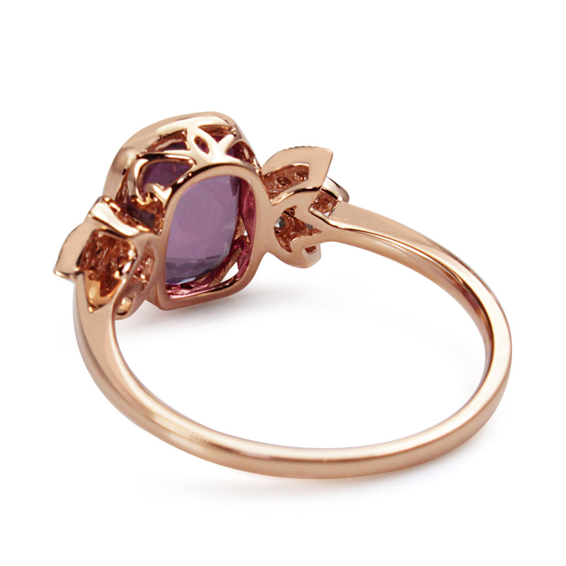 18ct Rose Gold Pink Sapphire and Diamond Ring