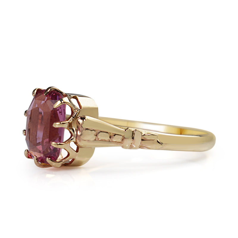 9ct Rose Gold Antique Pink Sapphire Ring