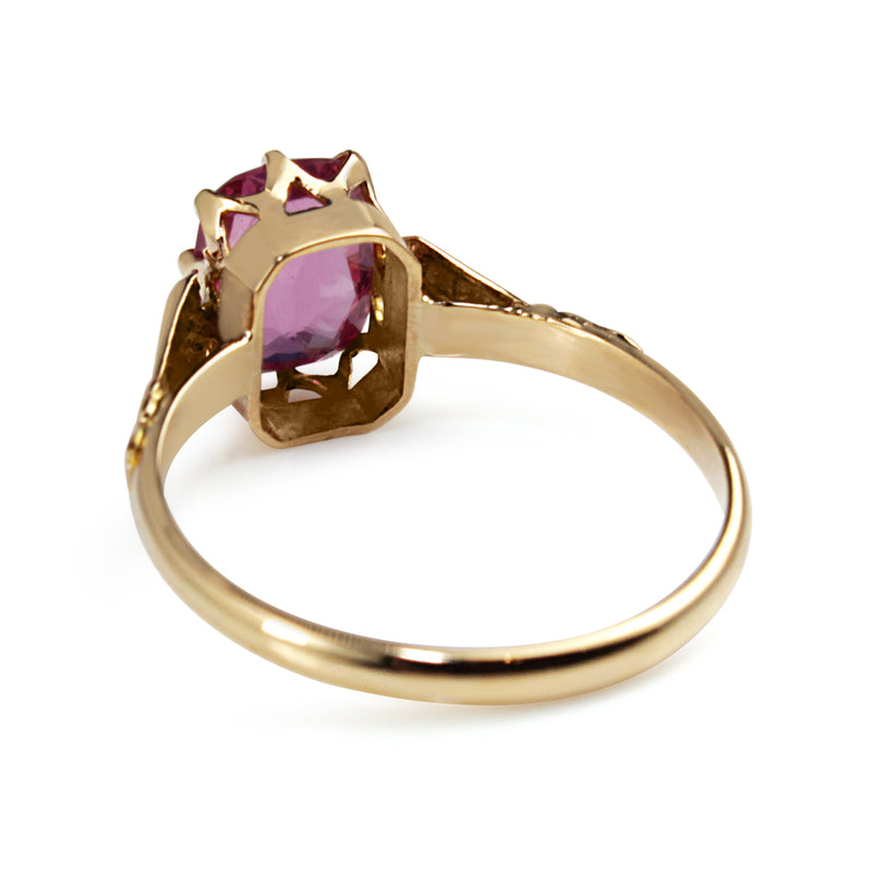 9ct Rose Gold Antique Pink Sapphire Ring