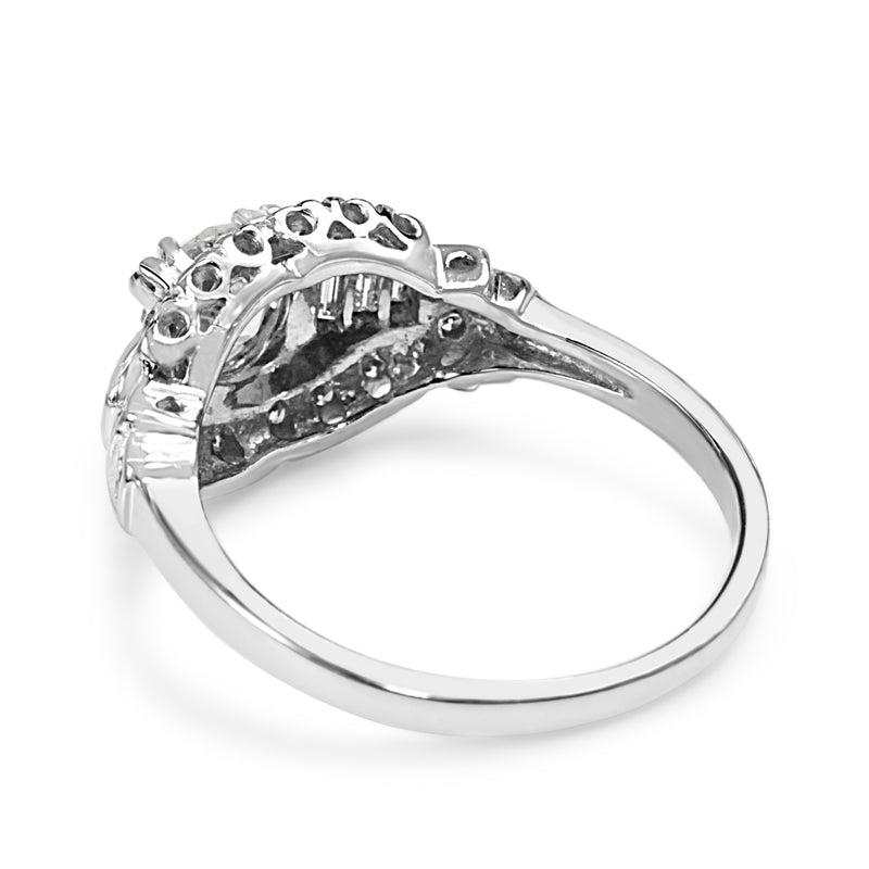 14ct White Gold Art Deco Old Cut Diamond Ring