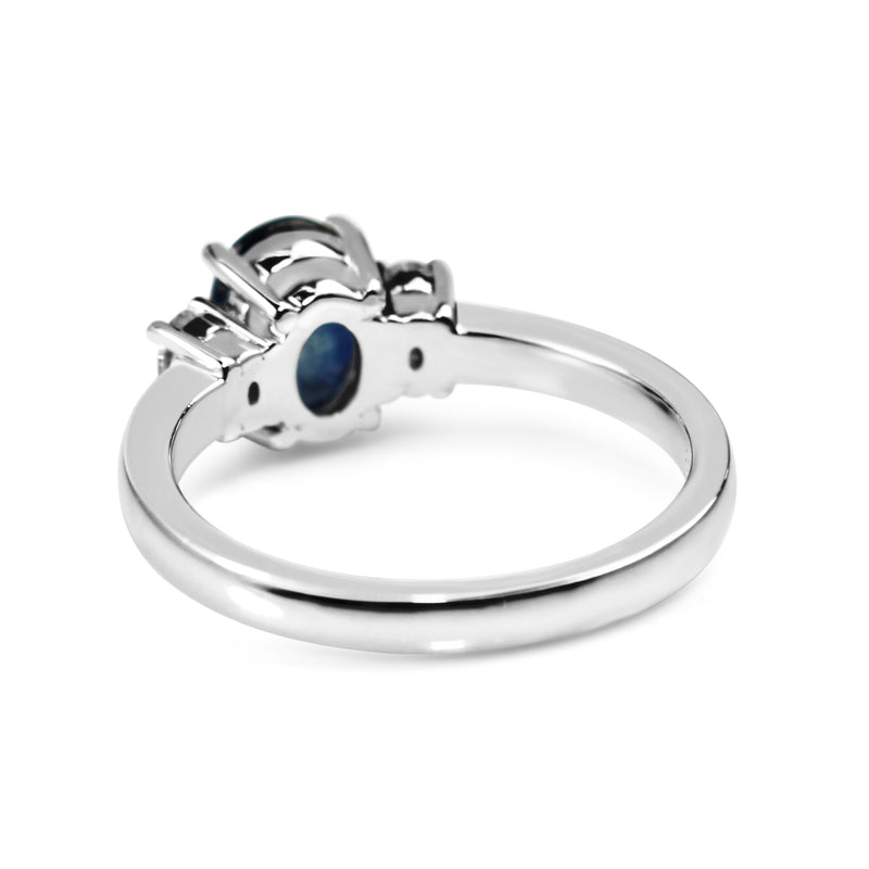 18ct White Gold Oval 1.75 Sapphire and Diamond Ring