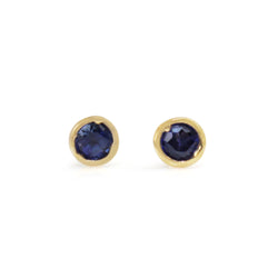 9ct Yellow Gold Small Sapphire Studs