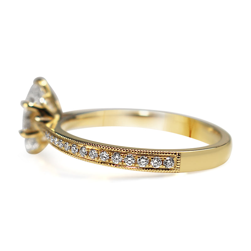 18ct Yellow Gold Oval Diamond Solitaire Ring