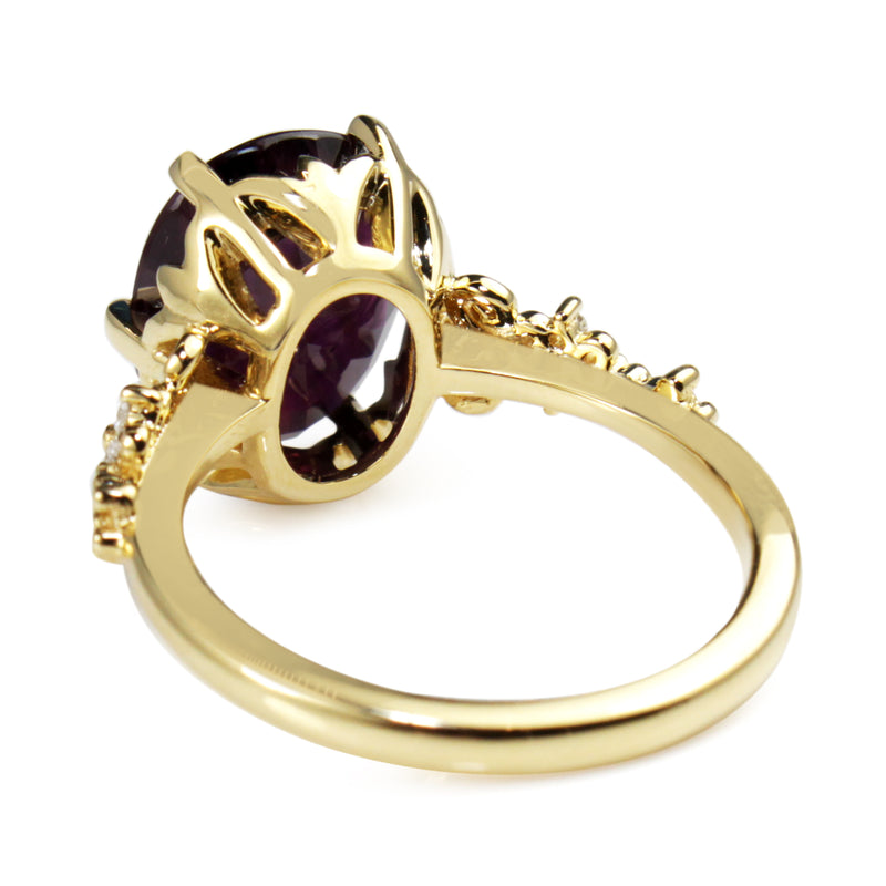 18ct Yellow Gold Vintage Style Ruby and Diamond Ring
